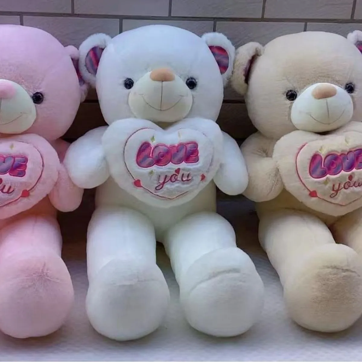 Maskotka Pluszowa Miś 120cm Różowa/Biała/Beżowa