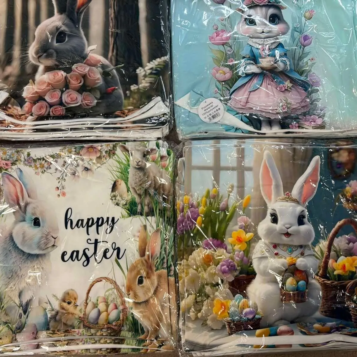Poszewki 45/45 Wielkanocne z motywem Happy Easter