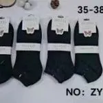 Skarpetki damskie czarne z motylkiem ZY-123