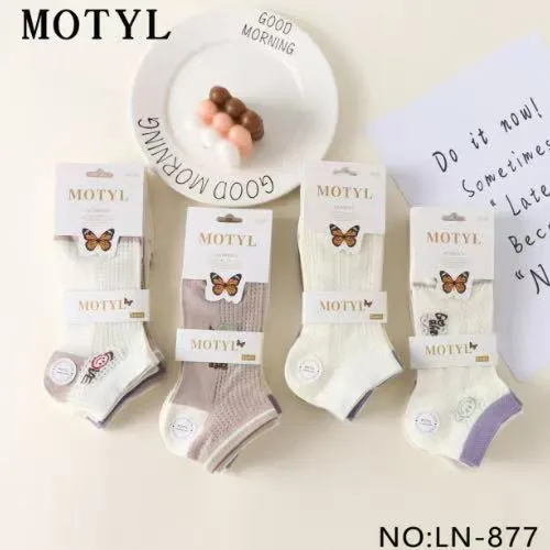 Skarpetki damskie Motyl z motylkami 4 pary LN-N-877