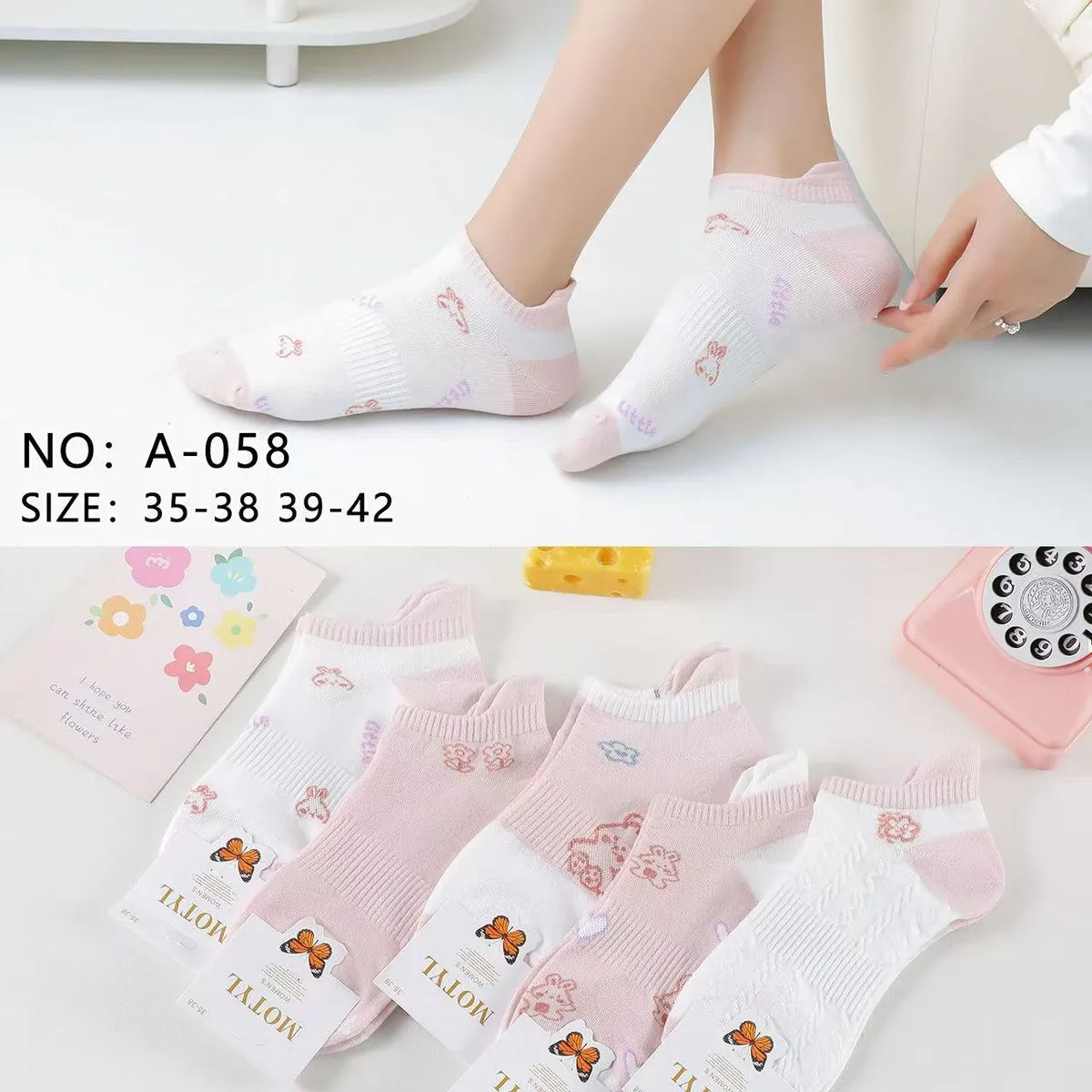 Skarpetki damskie Motyl NO: A-058 roz. 35-38,