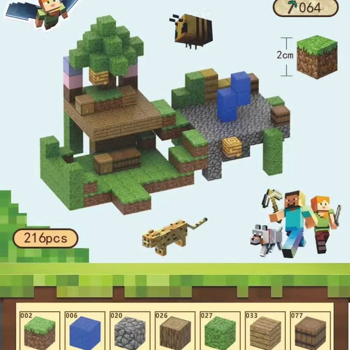 Zestaw klocków magnetycznych Minecraft 216 elementów