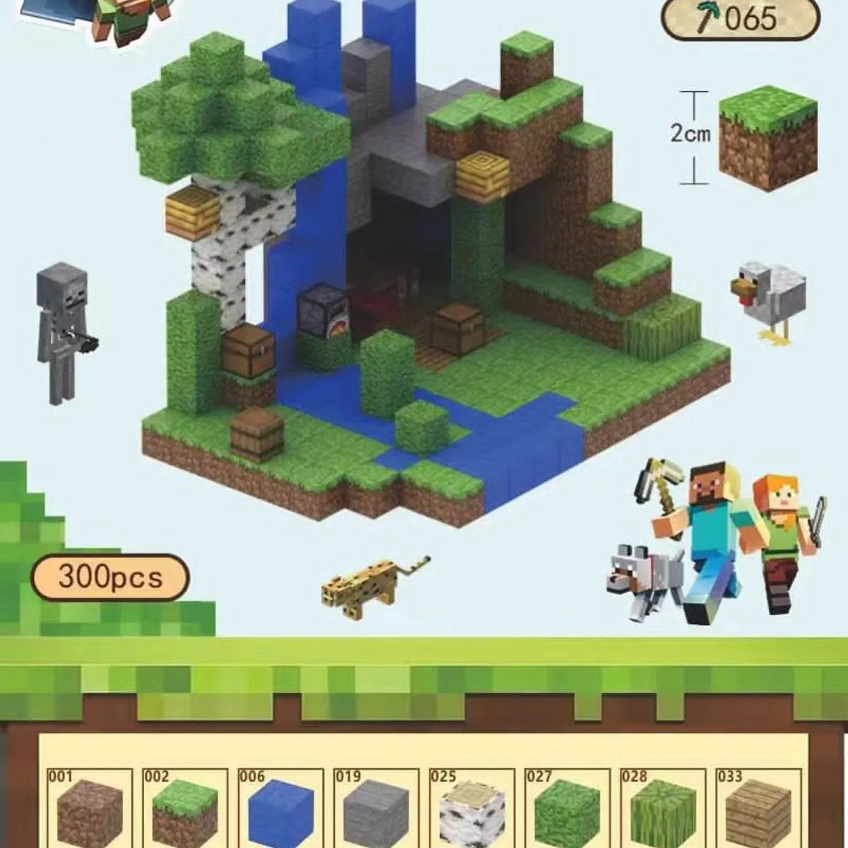 Zabawki Klocki Magnetyczne Minecraft 300 pcs