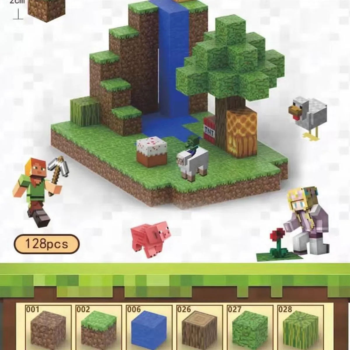 Zestaw klocków magnetycznych Minecraft My World 128 pcs