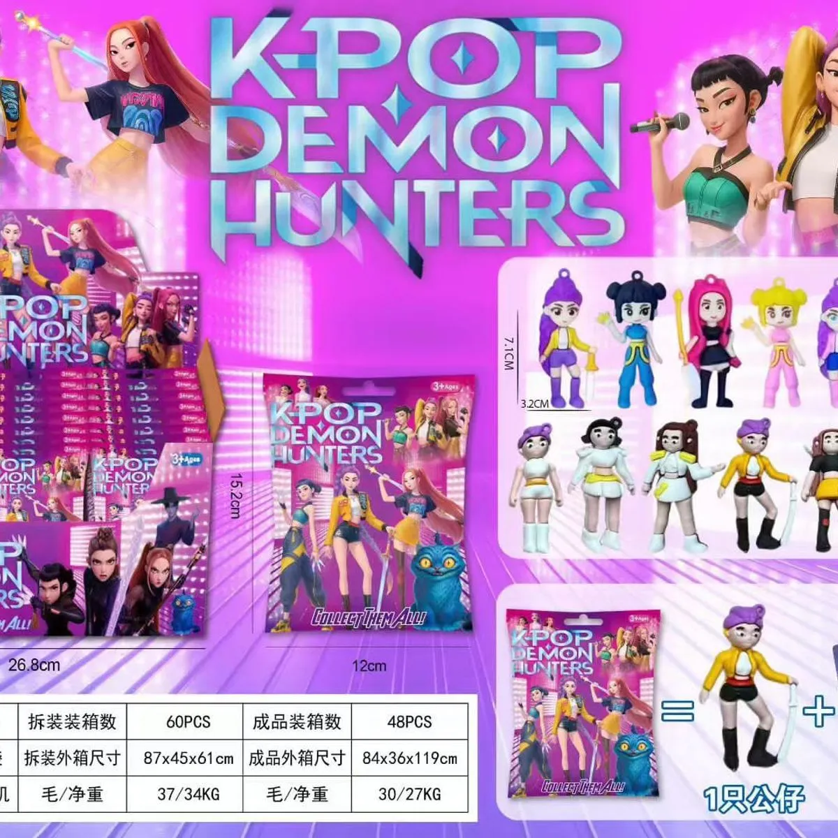 Zabawki Kpop Demon Hunters Mini Figurki 2.5-3.4cm