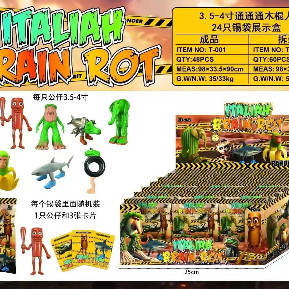 Zabawki saszetki Brain Rot Italian Hanger 3-5 lat
