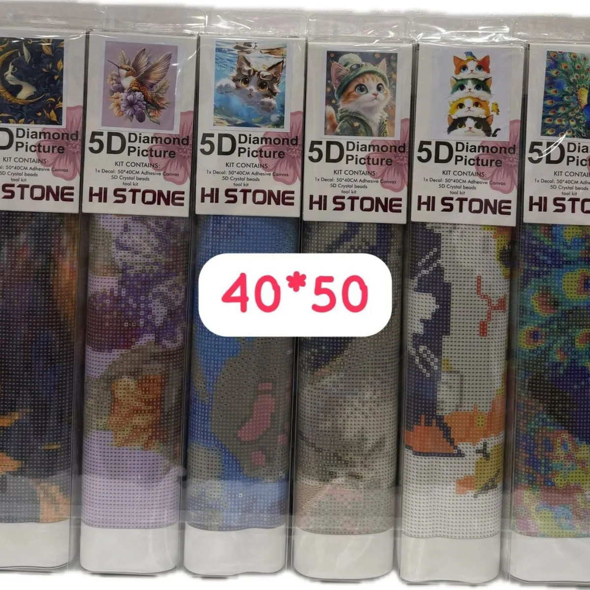 Zestaw 6x 5D Diamond Painting Hi Stone 40x50 cm