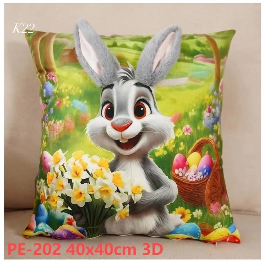 Poszewka Wielkanocna Welurowa 3D Królik PE-202 40x40cm