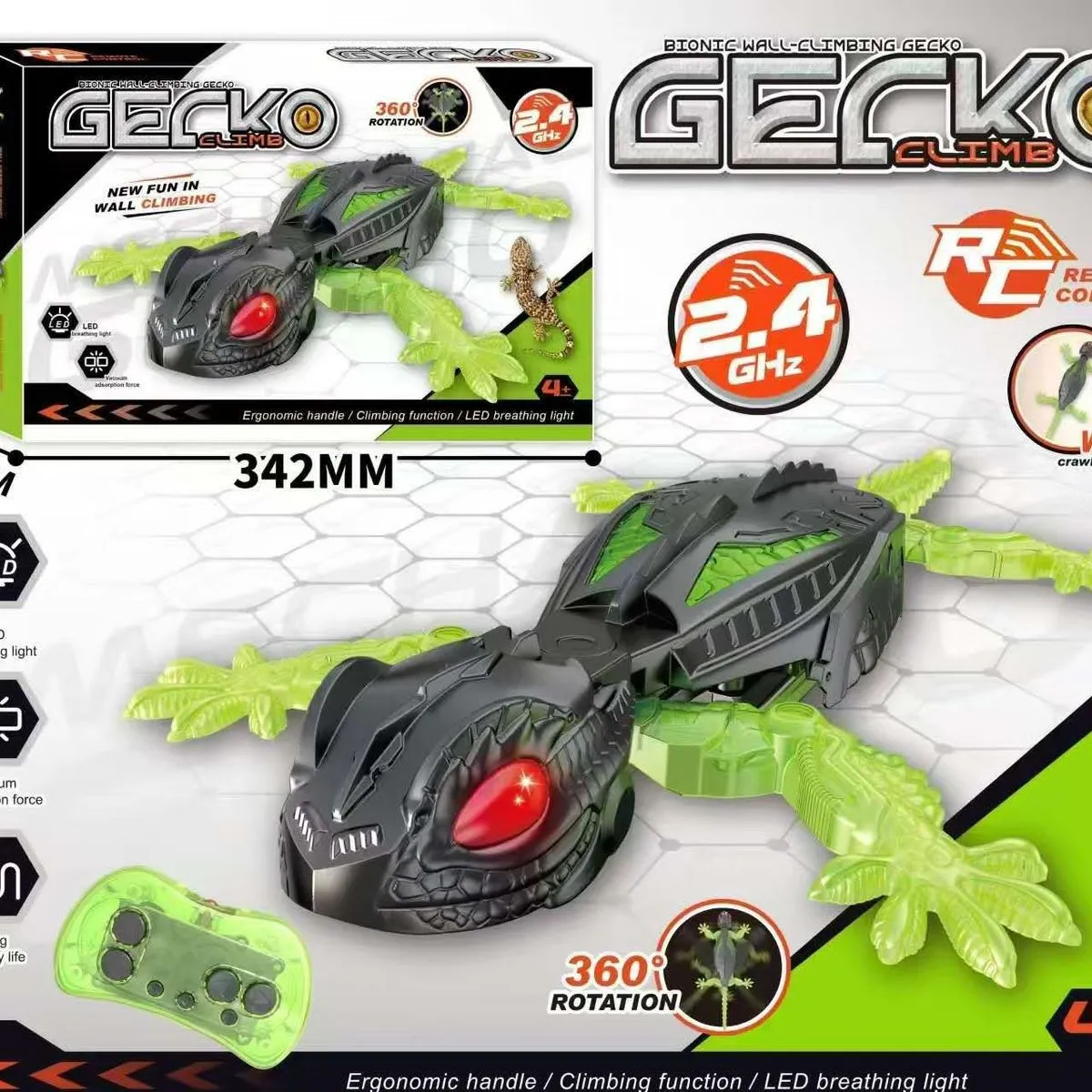 Zabawka Elektryczny Gecko Climb RC 342mm 50mm