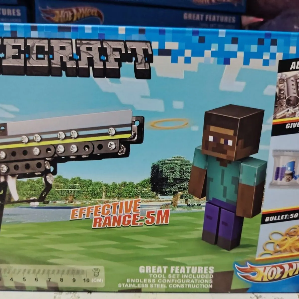 Zabawka Minecraft pistolet STEM z metalu Alloy 50 nabojów