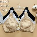 Biustonosz Damski D-DD beżowy/czarny, paczka 12 szt
