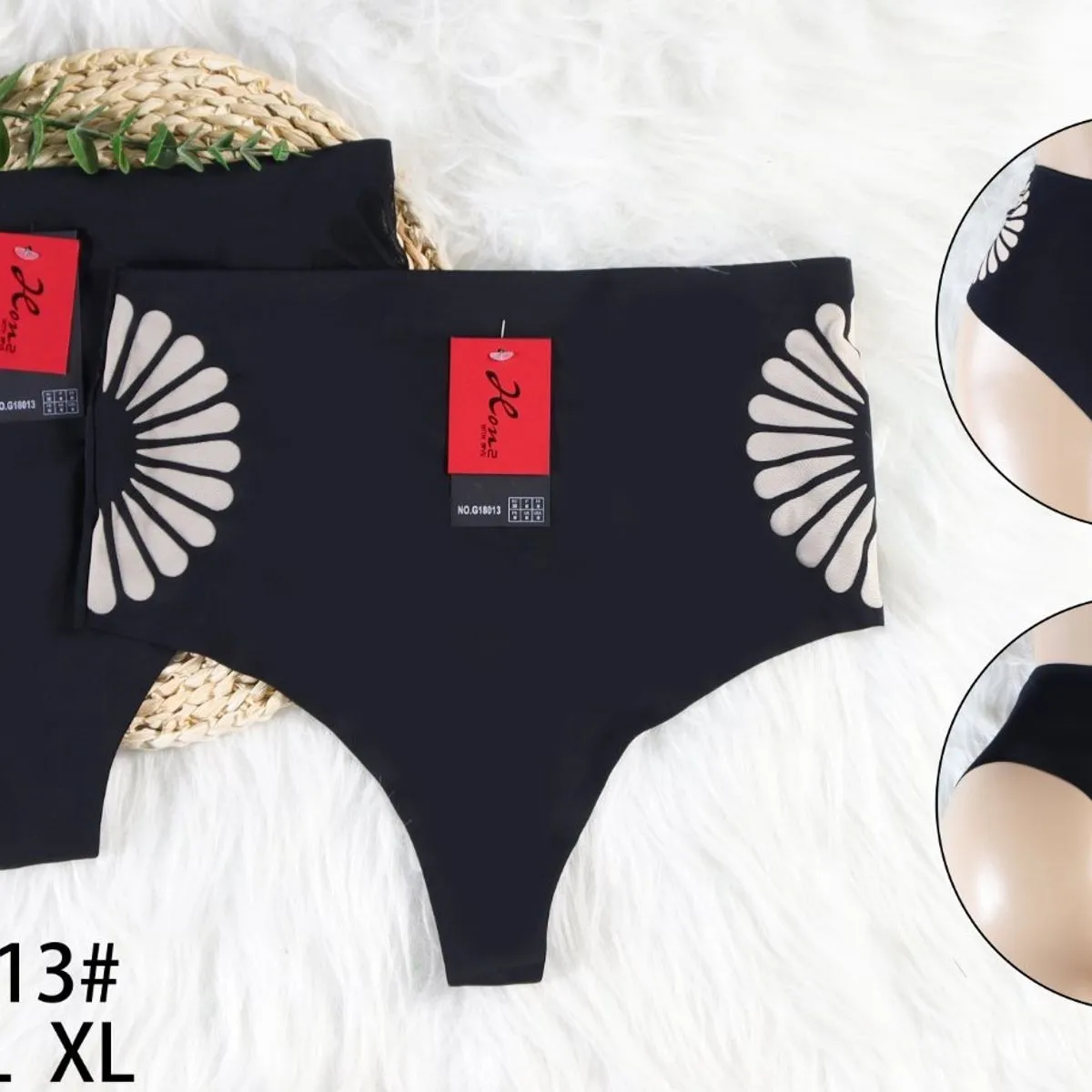 Majtki damskie NG618013 S M L XL czarne