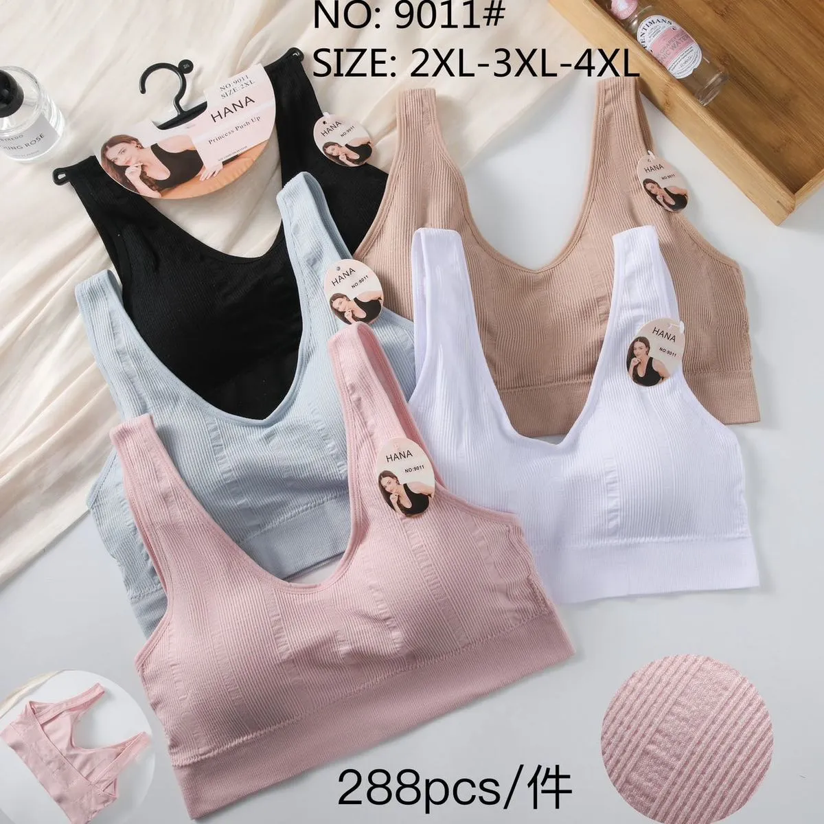 Biustonosz damski HANA bezszwowy 2XL-4XL, 6 kolorów