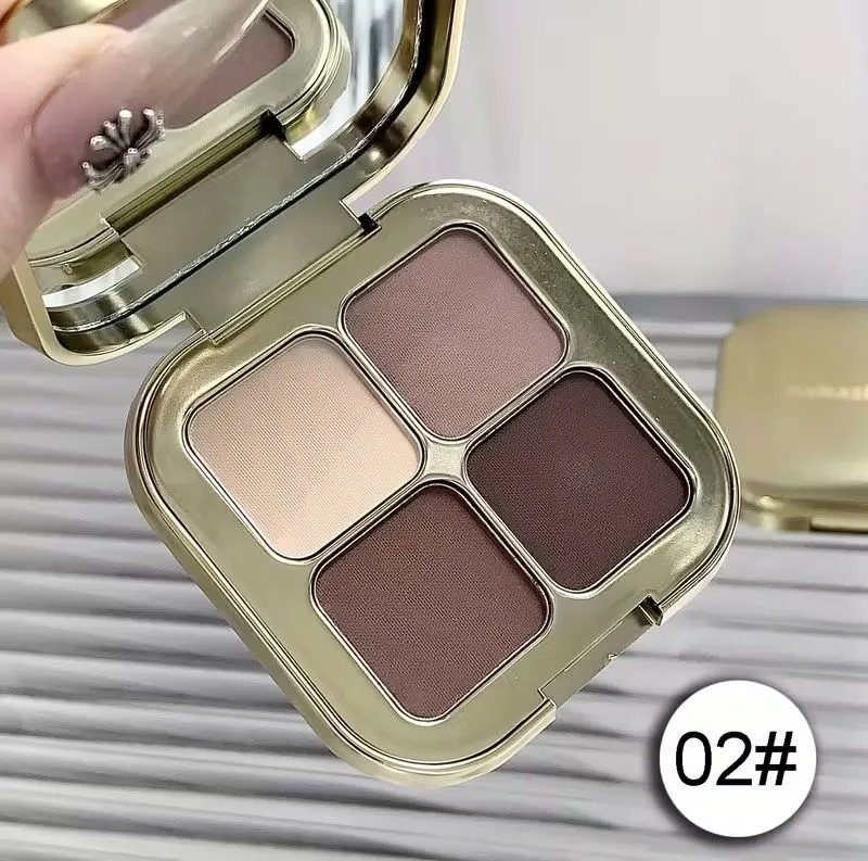 Paleta 4 cieni do powiek nr 02 złota beżowo-brązowa