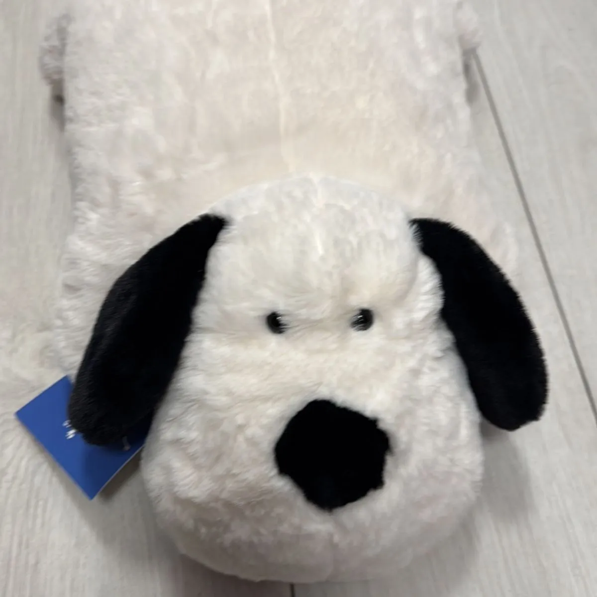Maskotka Pluszowa Pies 50cm Biały z Czarnymi Akcentami
