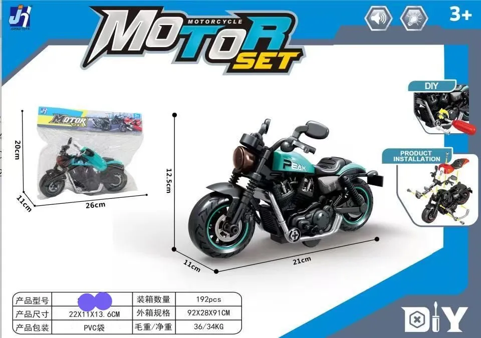 Zabawka Motocykl DIY 21cm - Zestaw z dźwiękiem i światłem