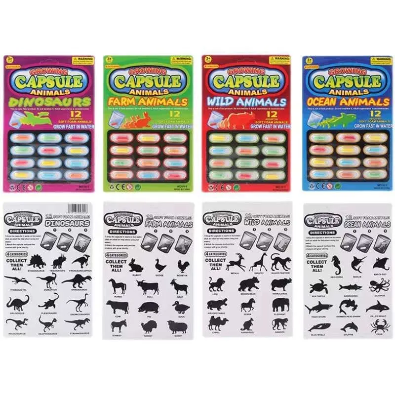 Zabawka Capsule Animals Magiczne Kapsułki Rosnące w Wodzie 48 szt