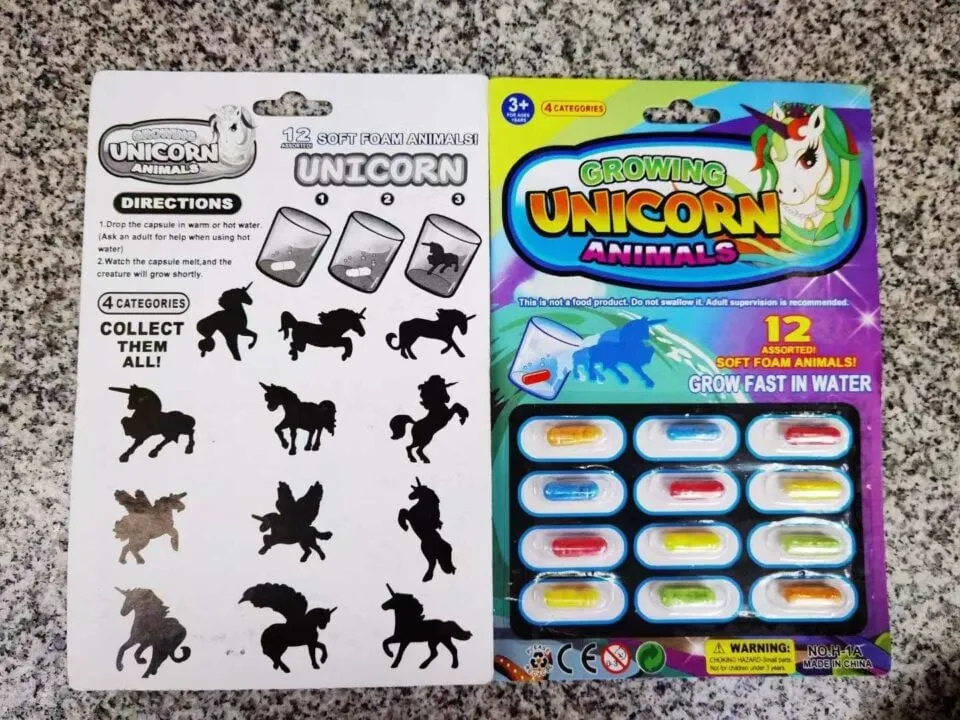 Zabawka Capsule Animals Jednorożce Rosnące w Wodzie 12 szt.