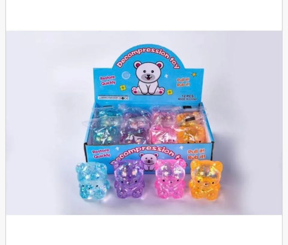 Zabawka Squeeze Toys Gniotek Miś z Brokatem 12 szt.