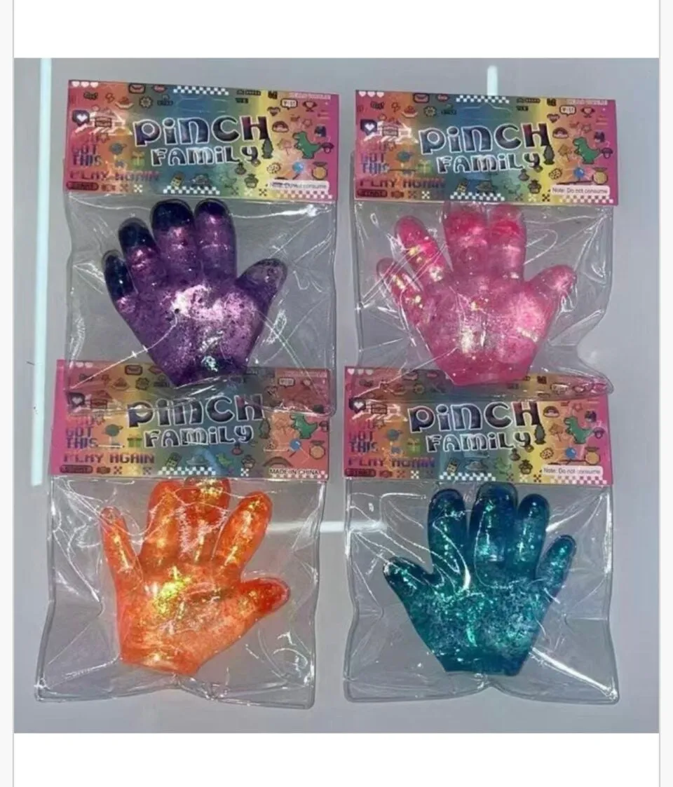 Zabawka Squeeze Toys Gniotek Rączka z Brokatem Pinch Family 12szt