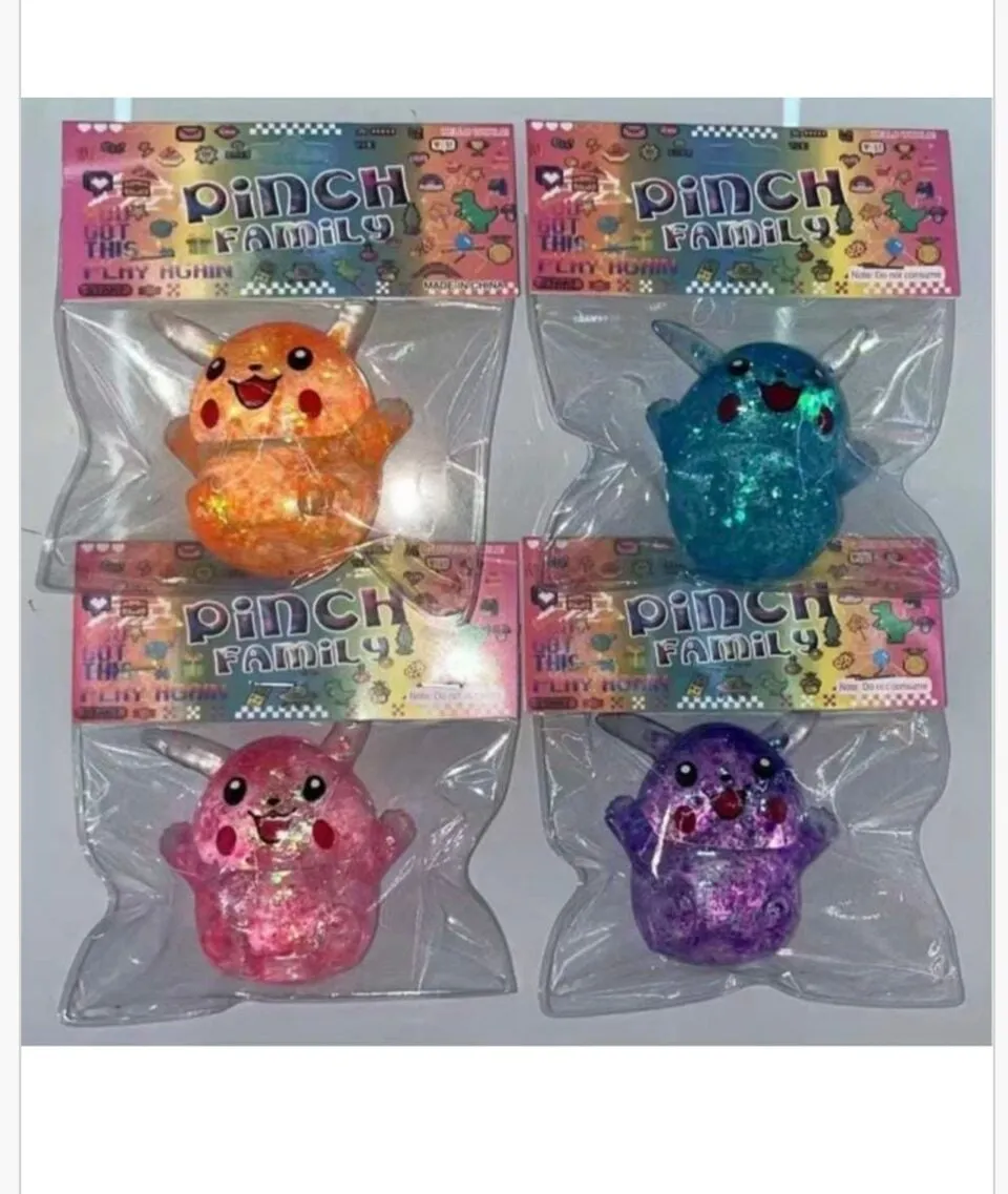 Zabawka Squeeze Toys Pinch Family, gniotek z brokatem, 12 szt.