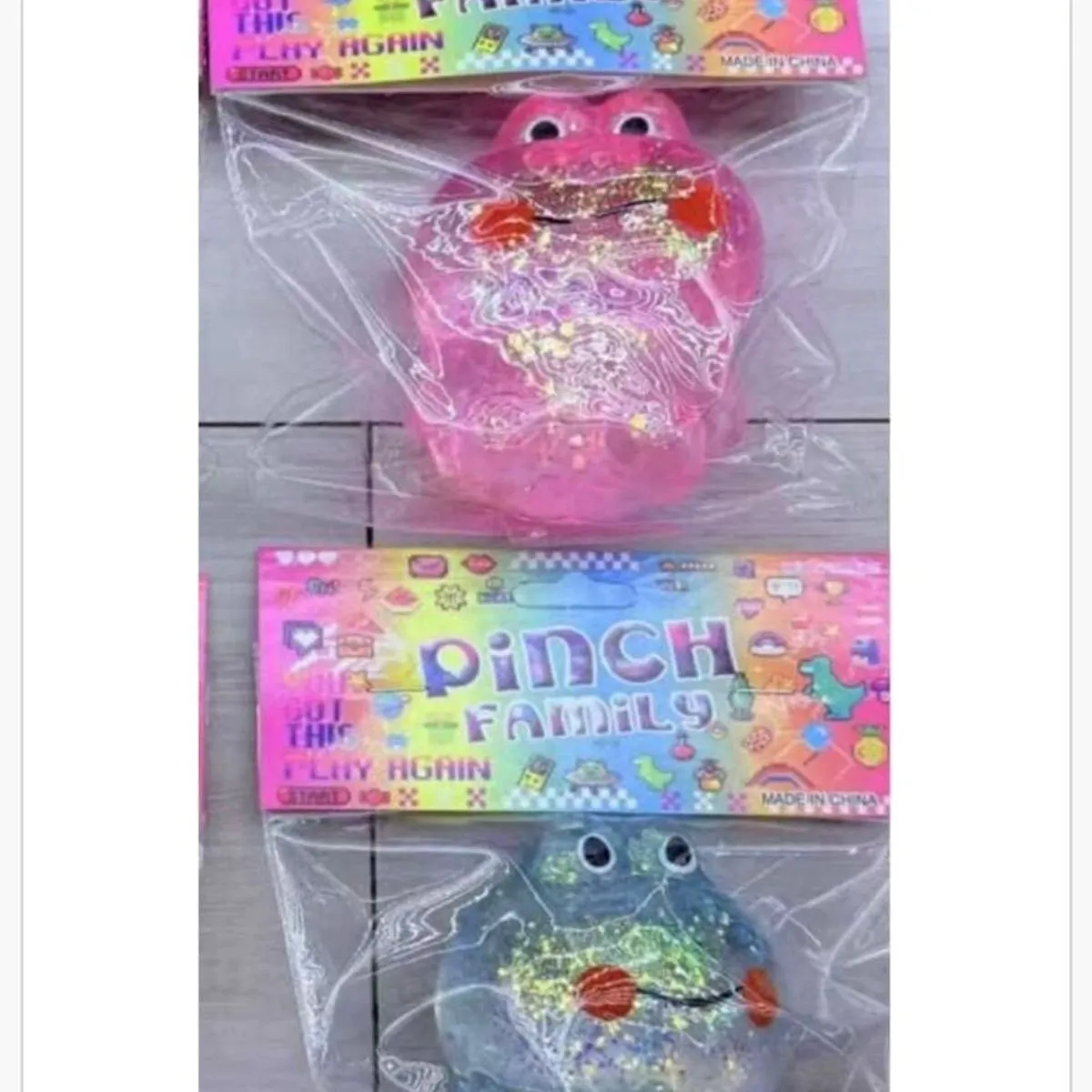 Zabawka Squeeze Toys Pinch Family Gniotek z Brokatem 12szt