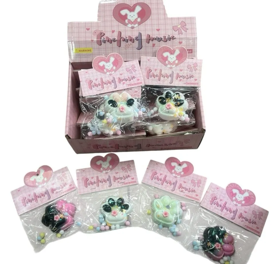 Gniotek Łapka Pink Frog Mouse Squeeze Toys 16 szt.