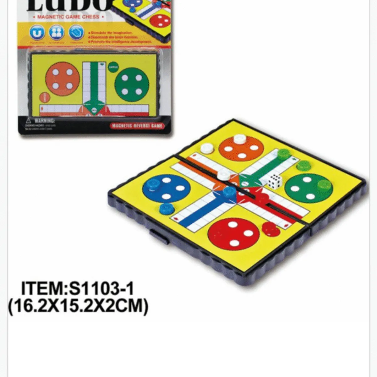 Zabawka Ludo Magnetyczna Gra Chińczyk 16.2x15.2x2cm