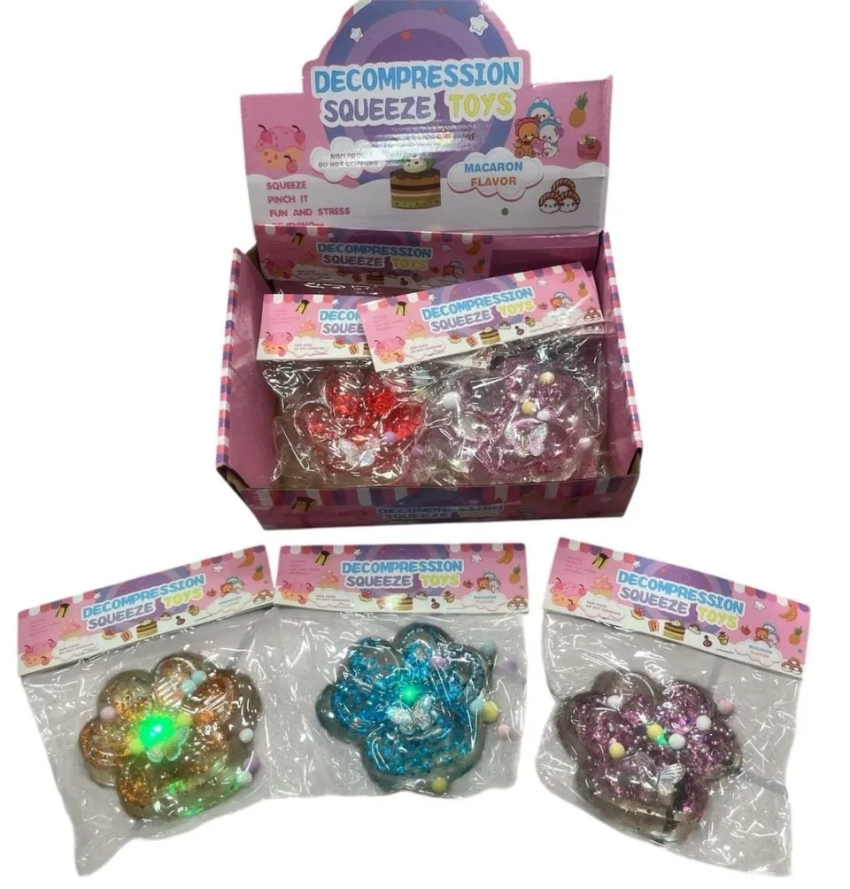 Gniotek Antystresowy Łapka Squeeze Toys LED Brokatowy 8 szt.
