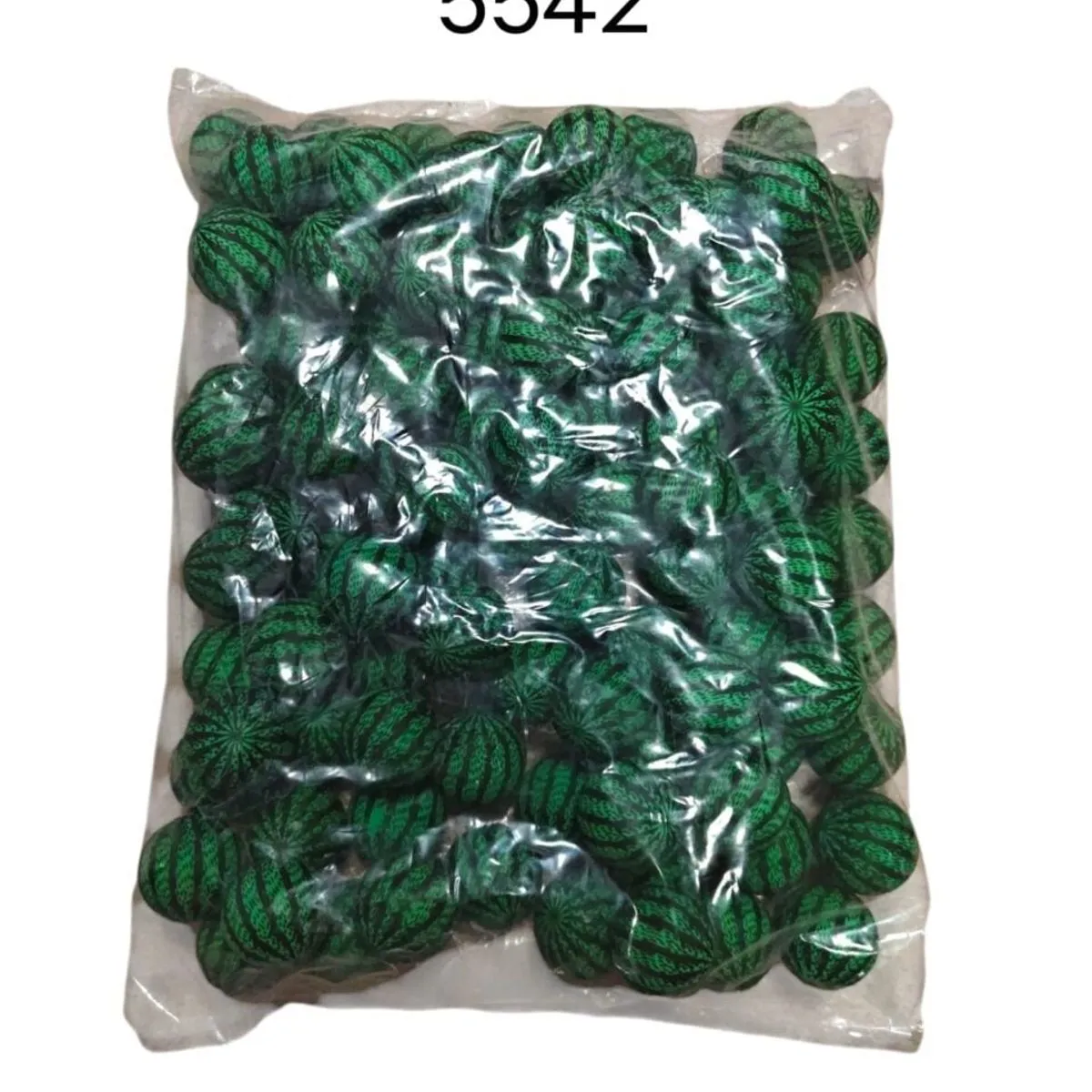 Piłeczki Kałczukowe Wzór Arbuz Zielone - 100 szt.
