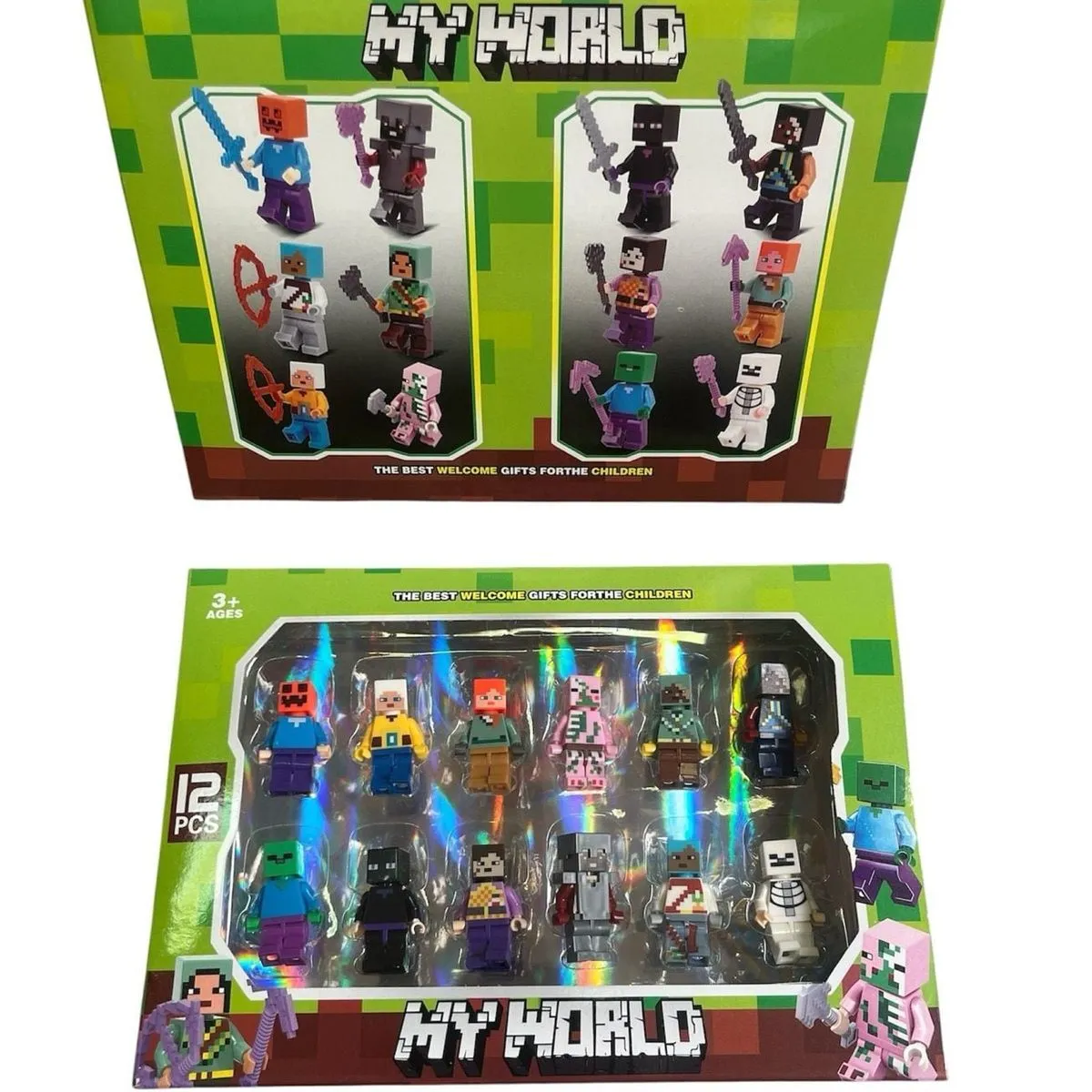 Figurki My World 12PCS - Zestaw Postaci Blokowych z Akcesoriami