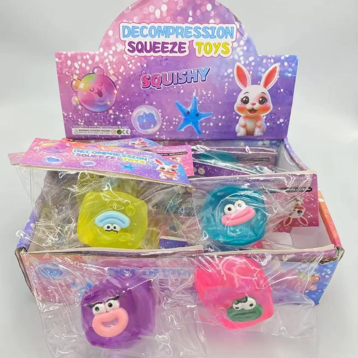 Zabawki Squishy Toys Antystresowe Gniotki z Buźkami 12 szt.