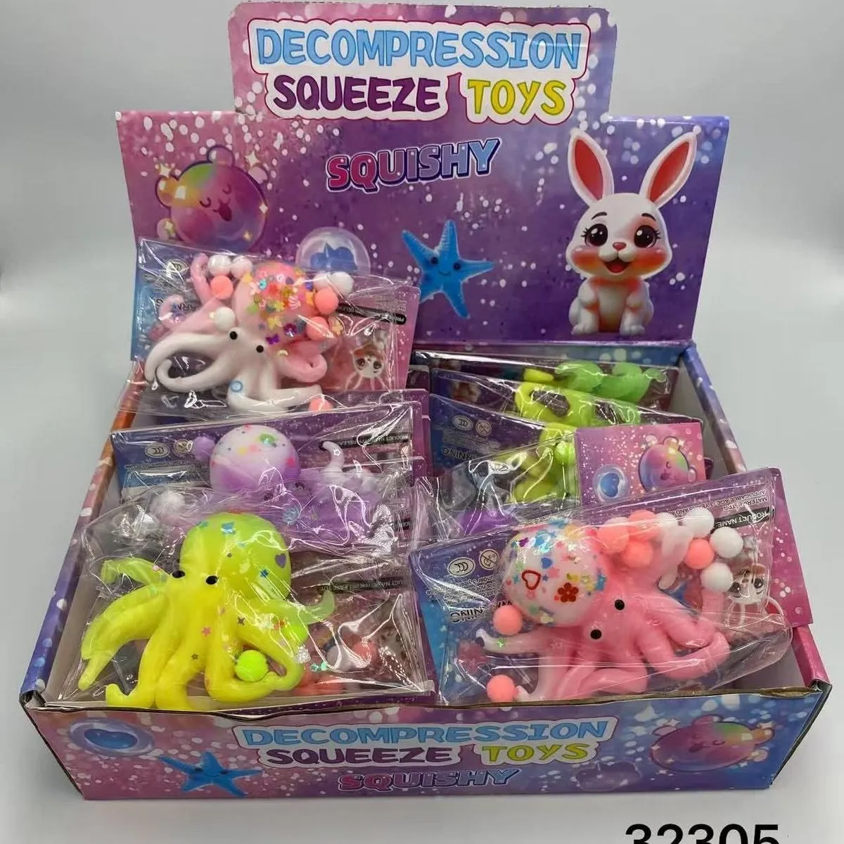 Zabawki Squishy Toys Ośmiornice z kuleczkami 16 szt.