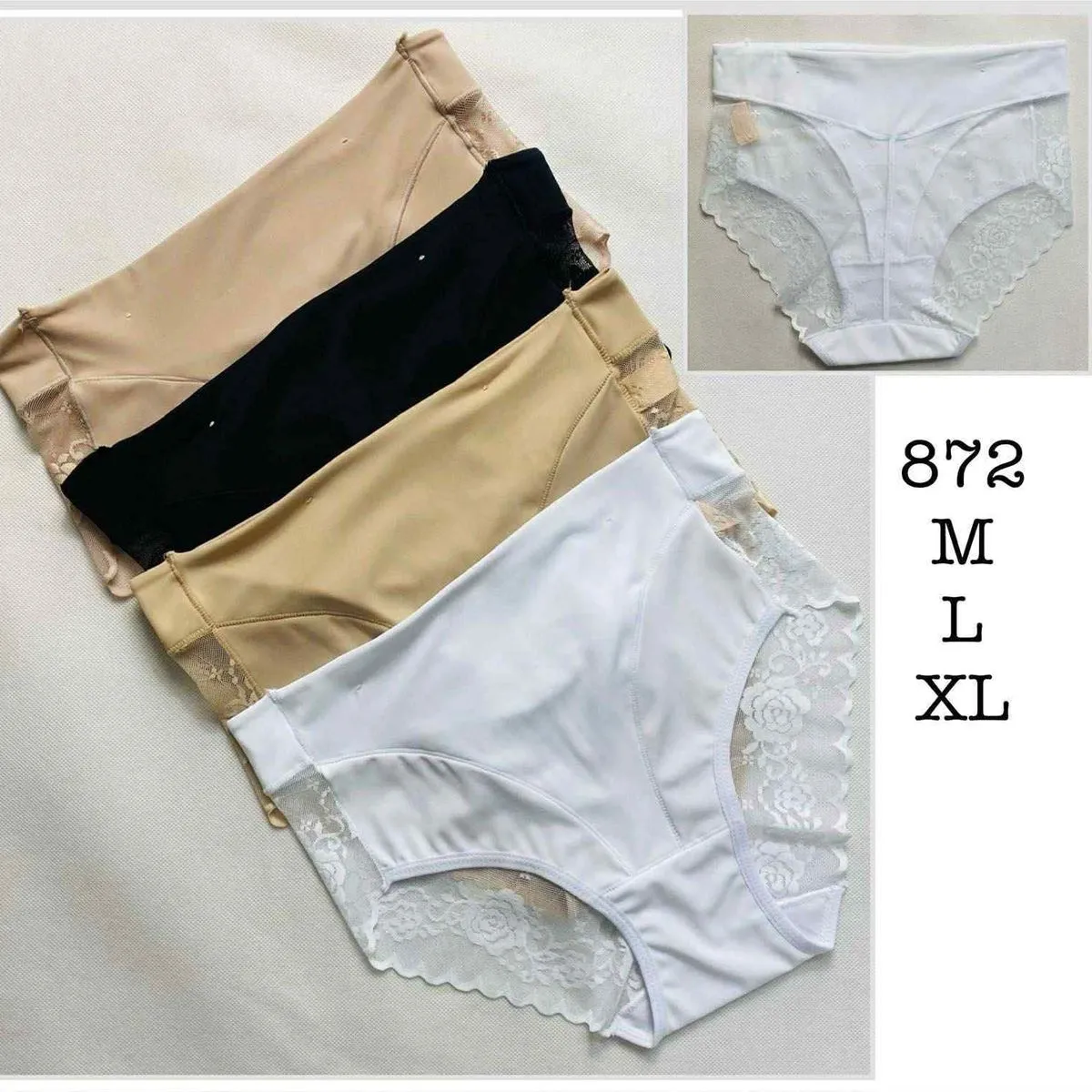 Majtki damskie koronkowe M L XL beżowe czarne białe