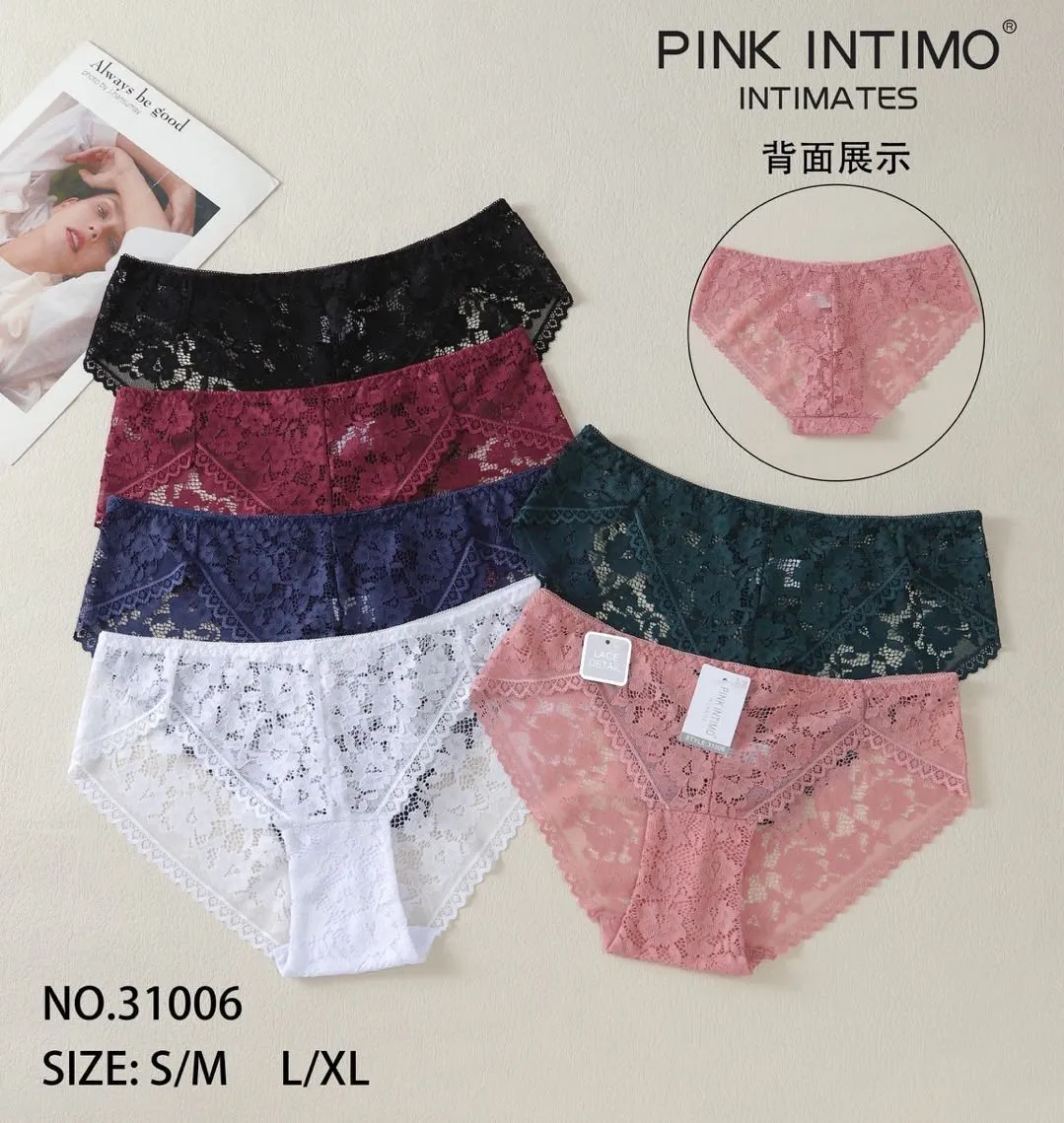 Majtki damskie koronkowe Pink Intimo S/M L/XL NO.31006