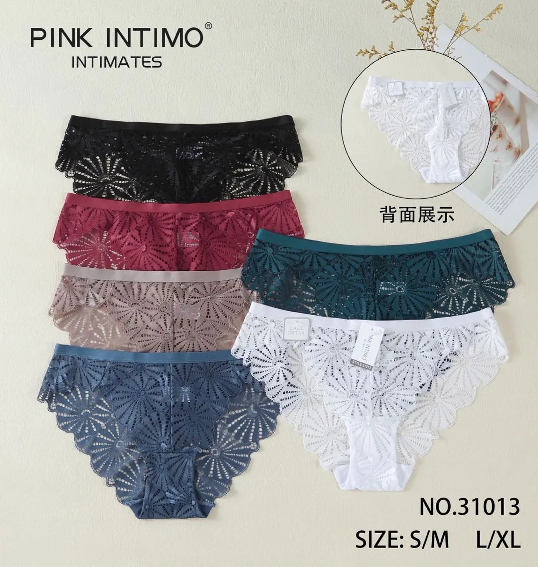 Majtki damskie Pink Intimimo koronka NO.31013 S/M L/XL