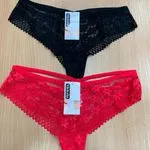 Majtki damskie koronkowe Size M No 1930 czarny/czerwony