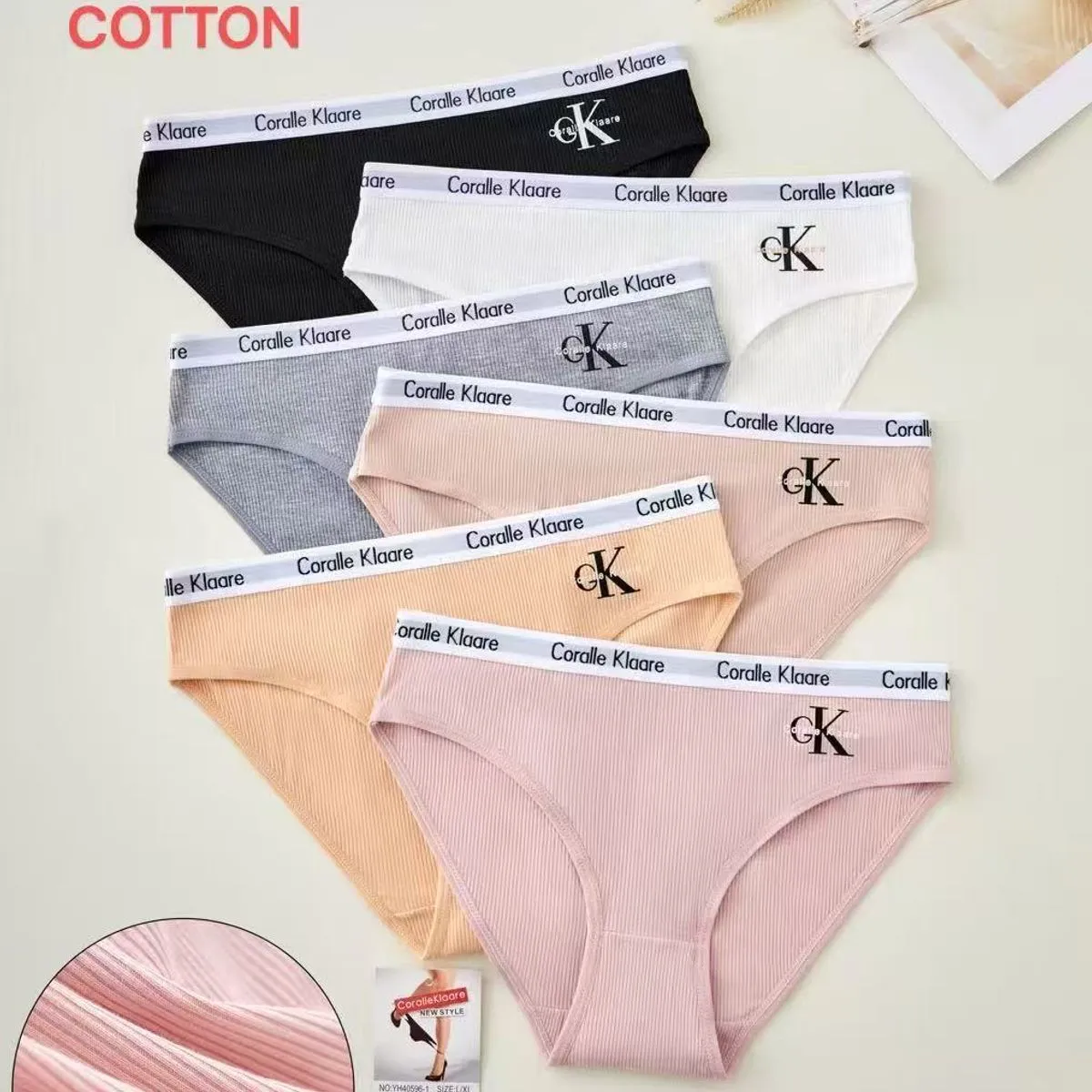 Majtki damskie Corallelle Klaaare Cotton S/M L/XL 5 szt