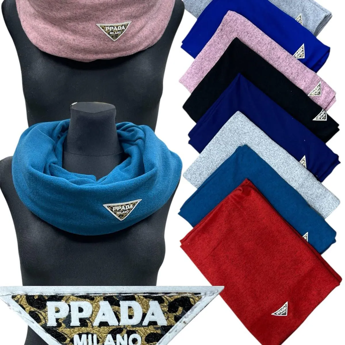Szale damskie Prada wz. Milano, bawełna, 12 szt, C012.0006
