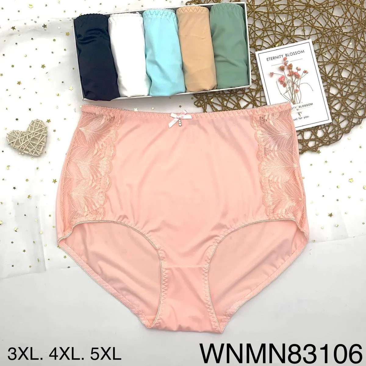 Majtki damskie Eternity Blossom 3XL-5XL zestaw 5 szt