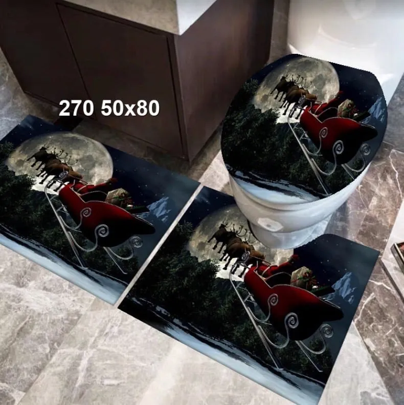 Zestaw dywanów łazienkowych świątecznych 40/45+40/50+50/80 cm