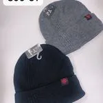 Czapki damskie beanie szare i granatowe