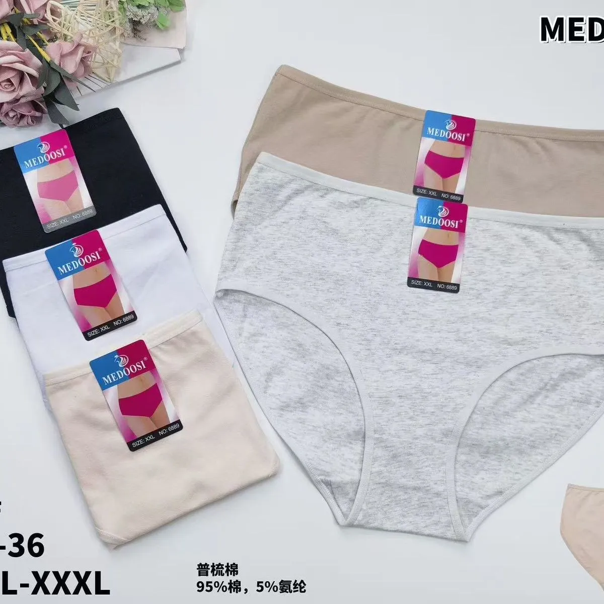 Majtki damskie MEDOOSE 6 szt. XL-XXL-XXXL