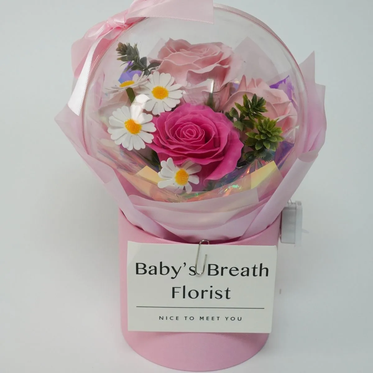 Pudełko Prezent Kwiaty LED Baby's Breath Florysta