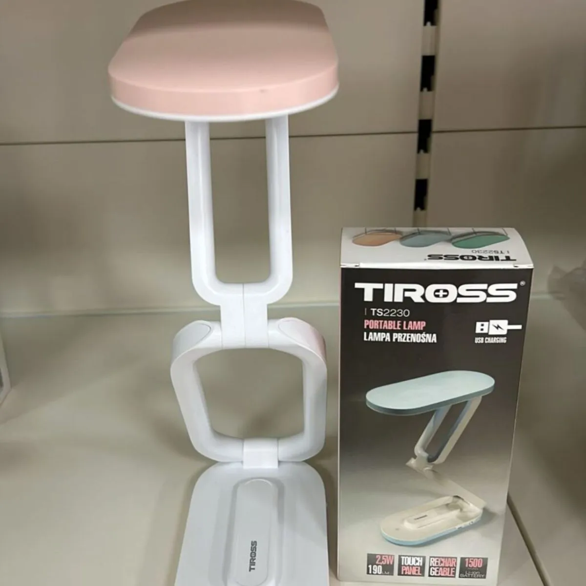 Lampka nocna składana Tross LED różowa i biała