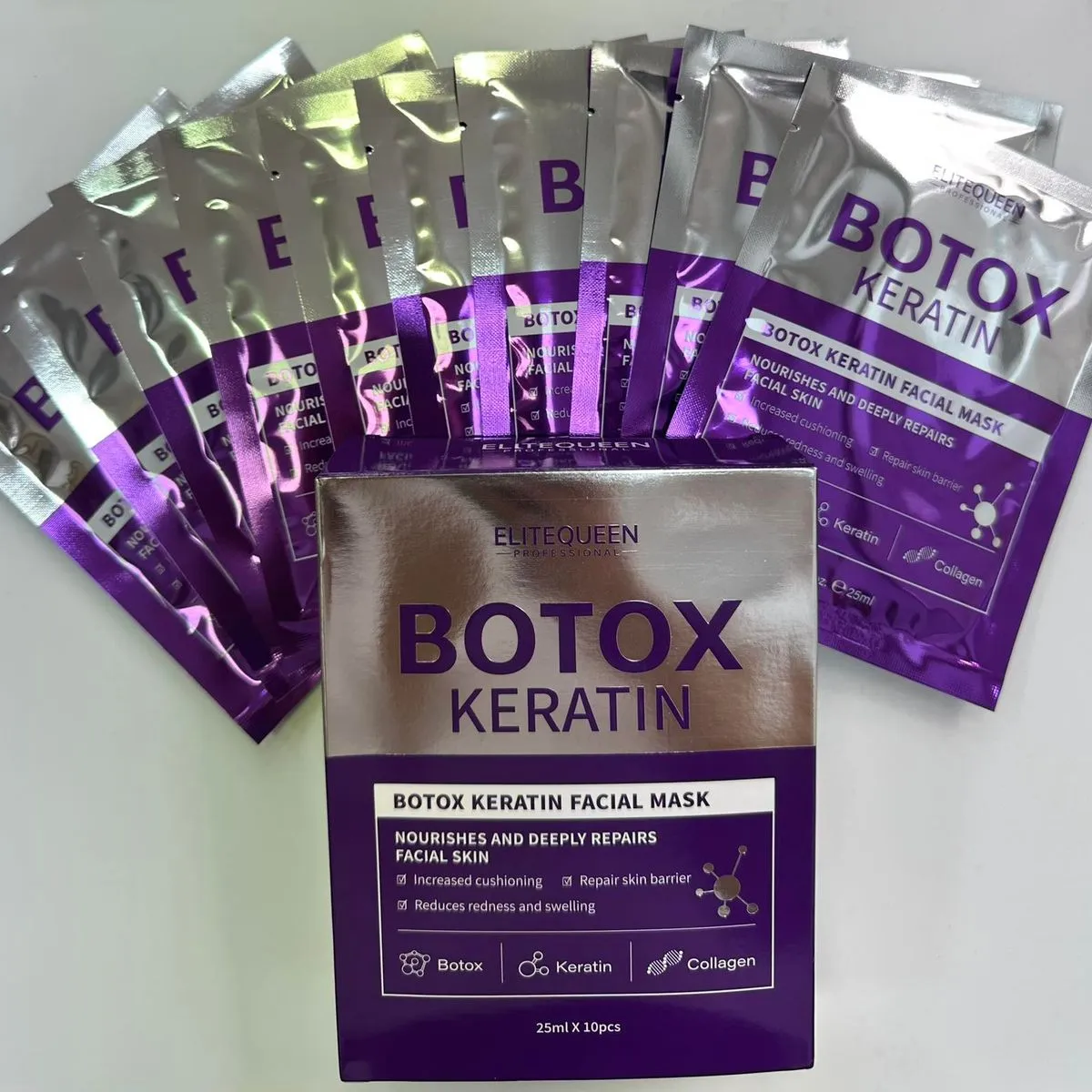 Maska Botox Keratin do Twarzy 10szt 25ml Elitequeen