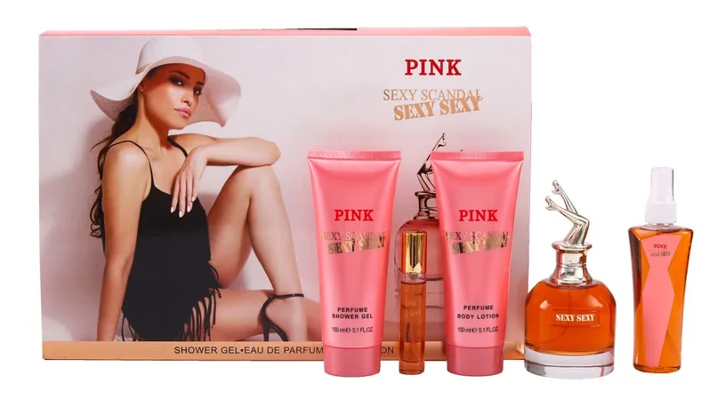 Zestaw perfum damskich Pink Sexy Scandal 100ml + akcesoria