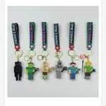 Breloki Minecraft Figurki 6cm Creeper Steve Alex 6szt