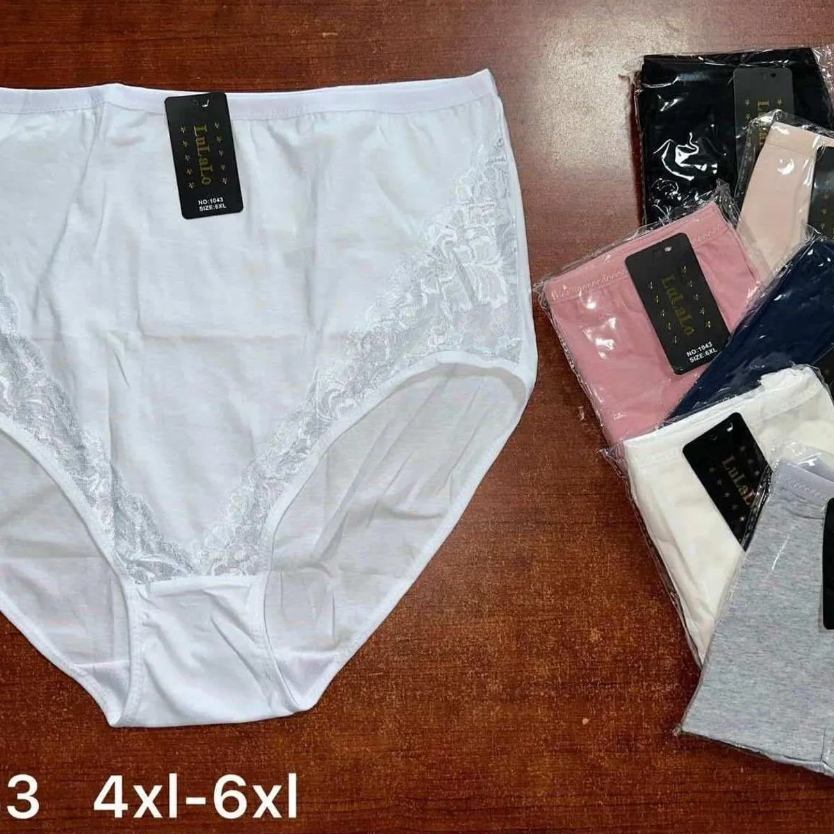 Majtki damskie XL-6XL białe czarne beżowe szare #1443