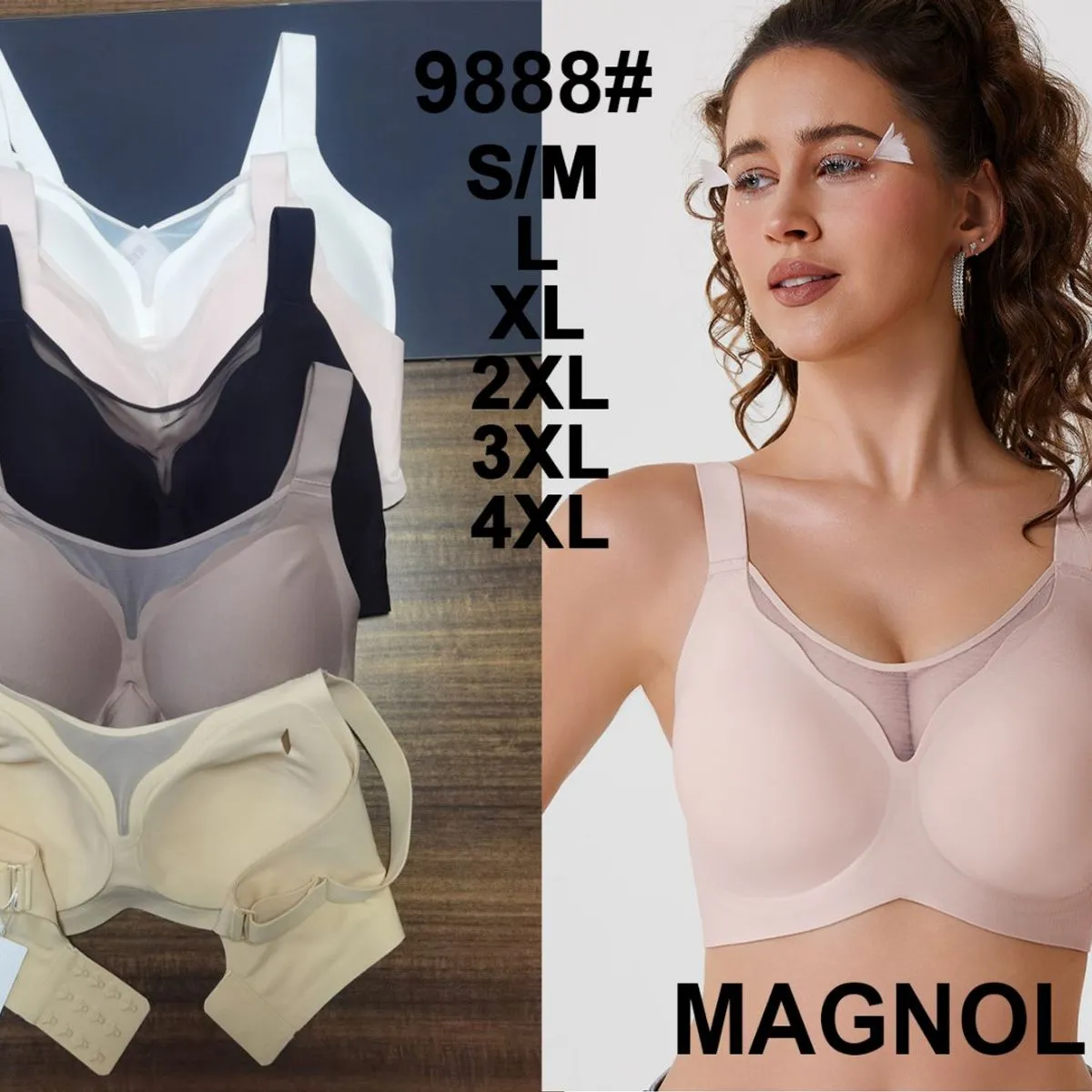 Biustonosz damski Magnolia bezszwowy S/M/L/XL/2XL/3XL/4XL